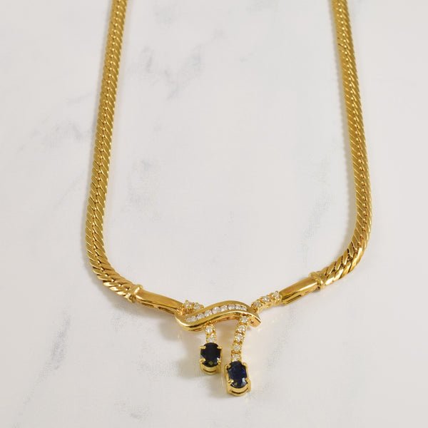Sapphire & Diamond Necklace | 1.00ctw, 0.40ctw | 17