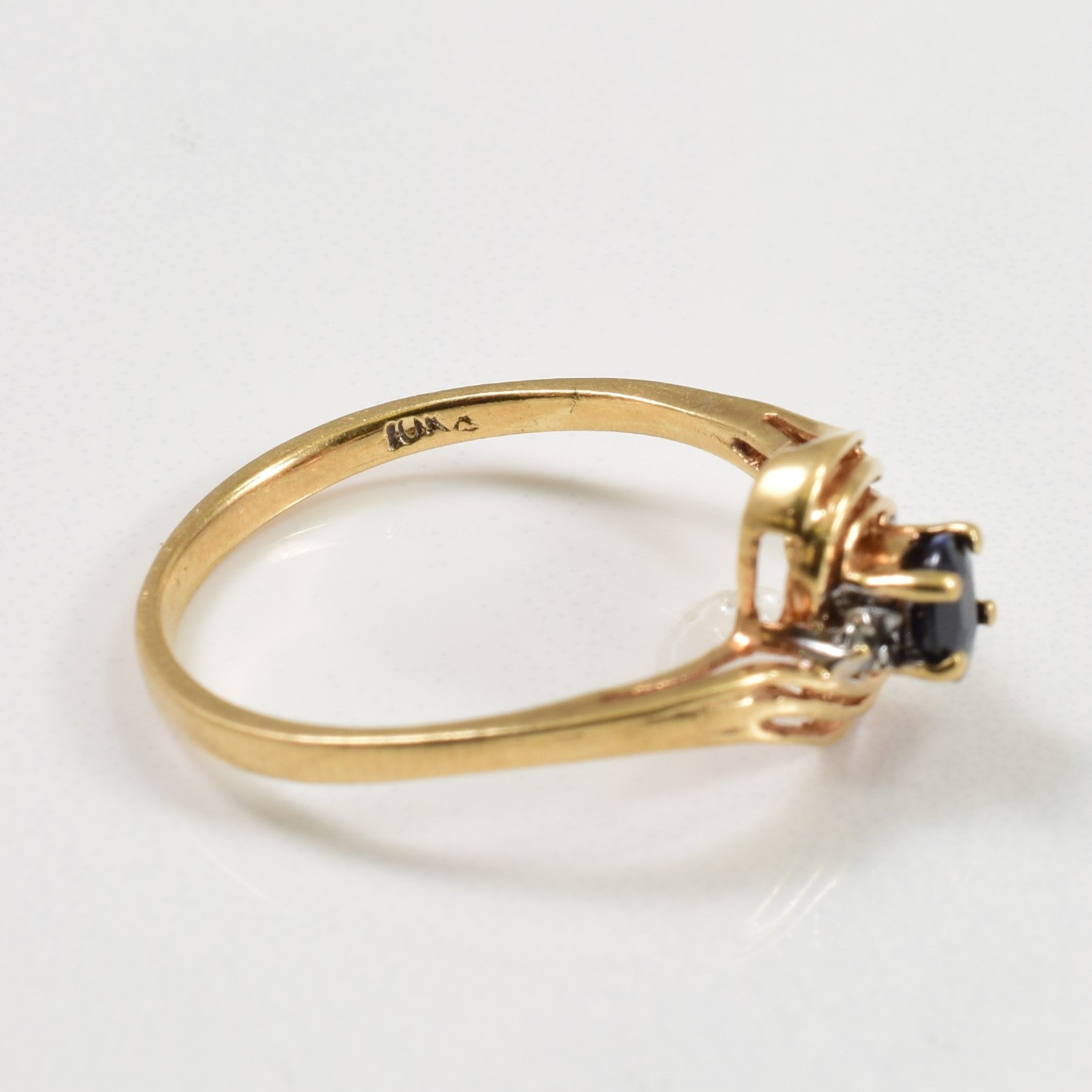 Sapphire & Diamond Bypass Ring | 0.35ct, 0.02ctw | SZ 6 |