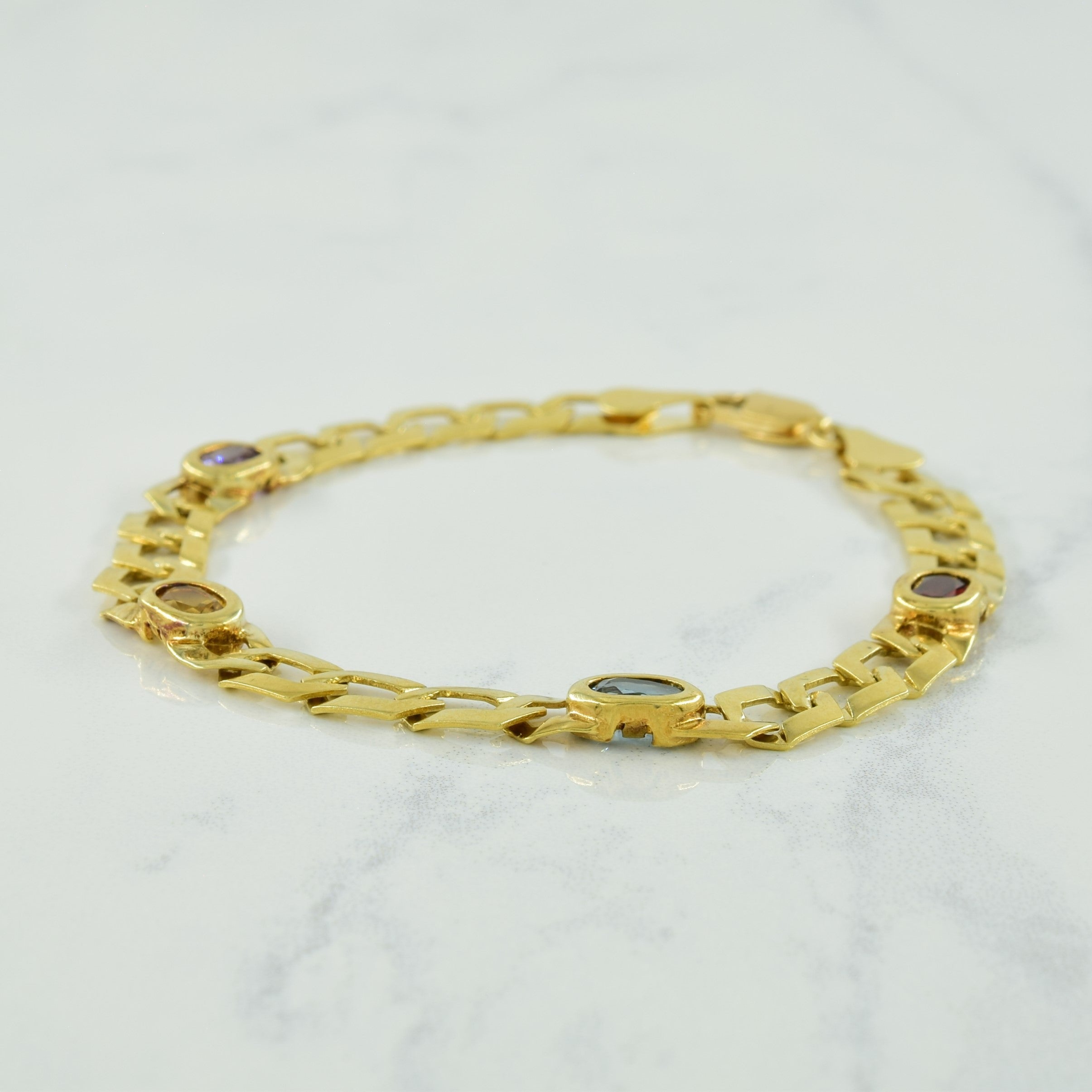 Bracelet cubain à maillons ornés de plusieurs pierres précieuses | 2,00 ct | 7,5 po |