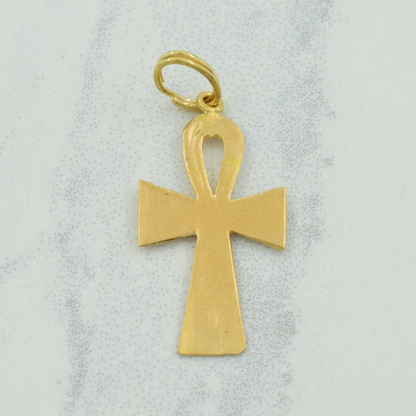 18k Yellow Gold Cross Charm |