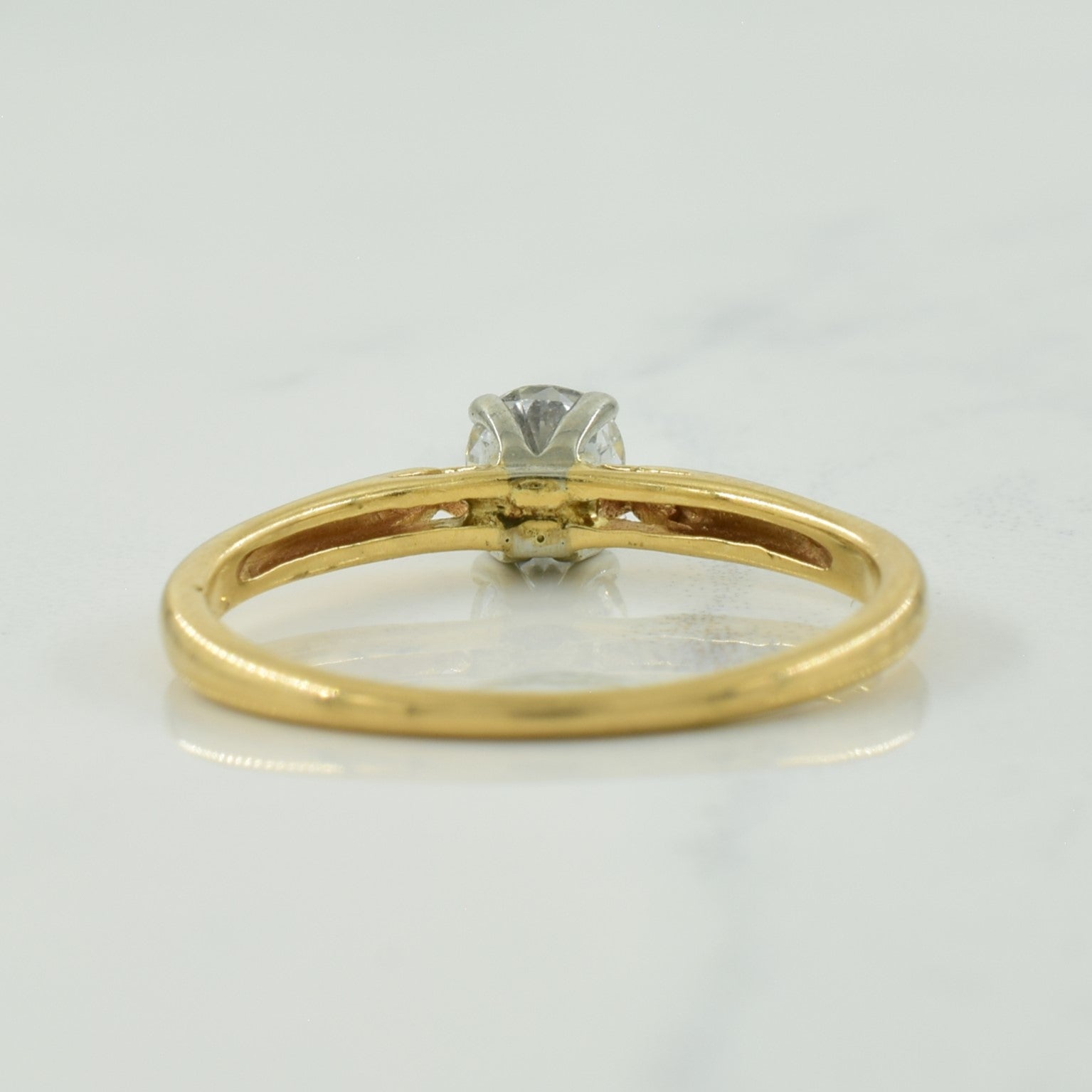 Solitaire Diamond Cathedral Ring | 0.29ct | SZ 6.25 |