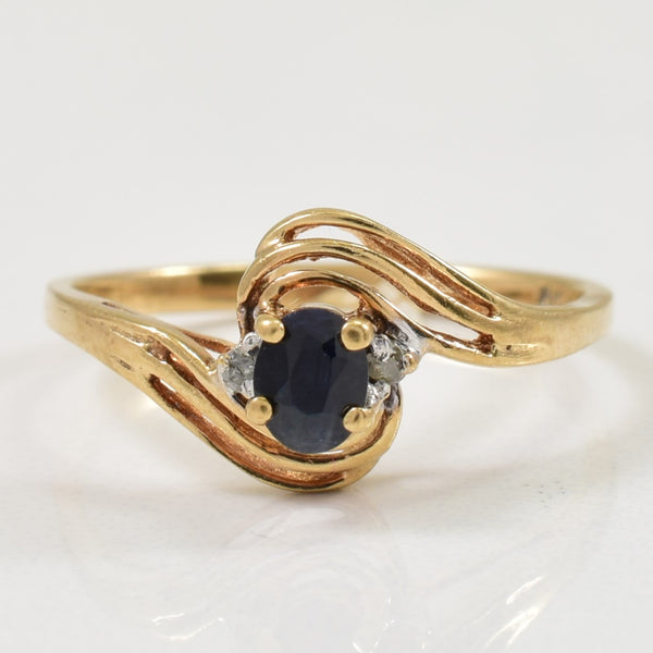 Sapphire & Diamond Bypass Ring | 0.35ct, 0.02ctw | SZ 6 |
