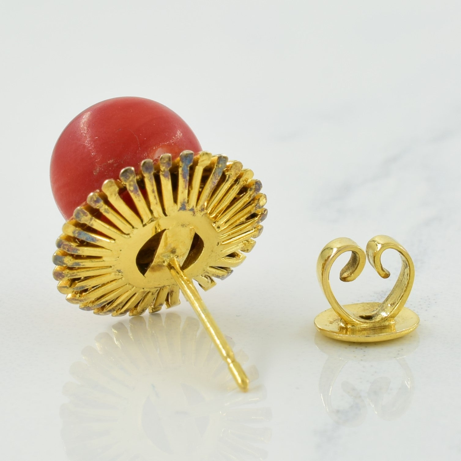 Coral Stud Earrings | 13.50ctw |