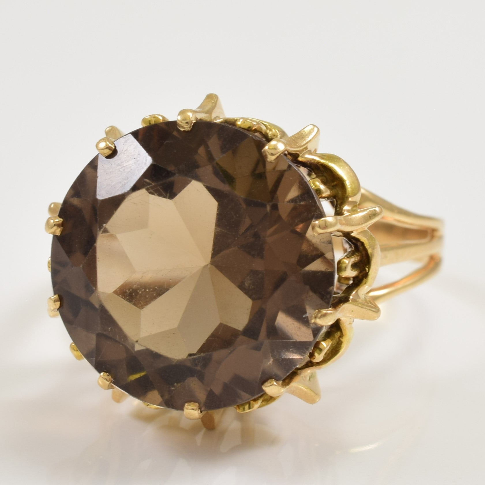 Smoky Quartz Cocktail Ring | 10.00ct | SZ 9 |