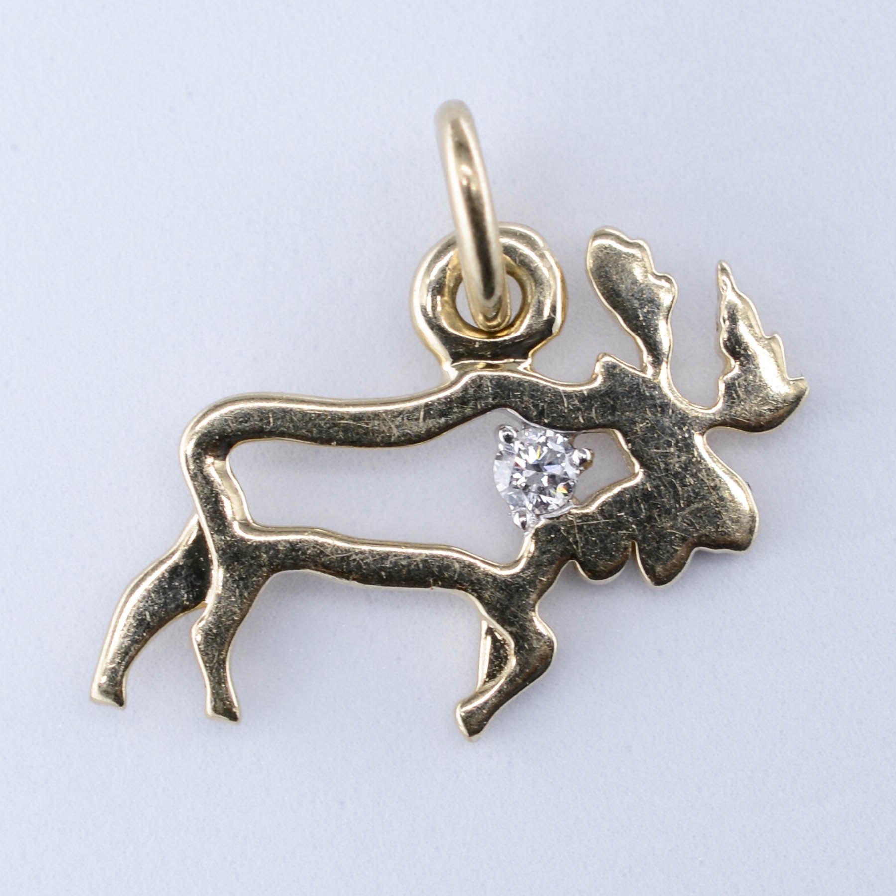 10k Diamond Moose Charm | 0.015ct - 100 Ways