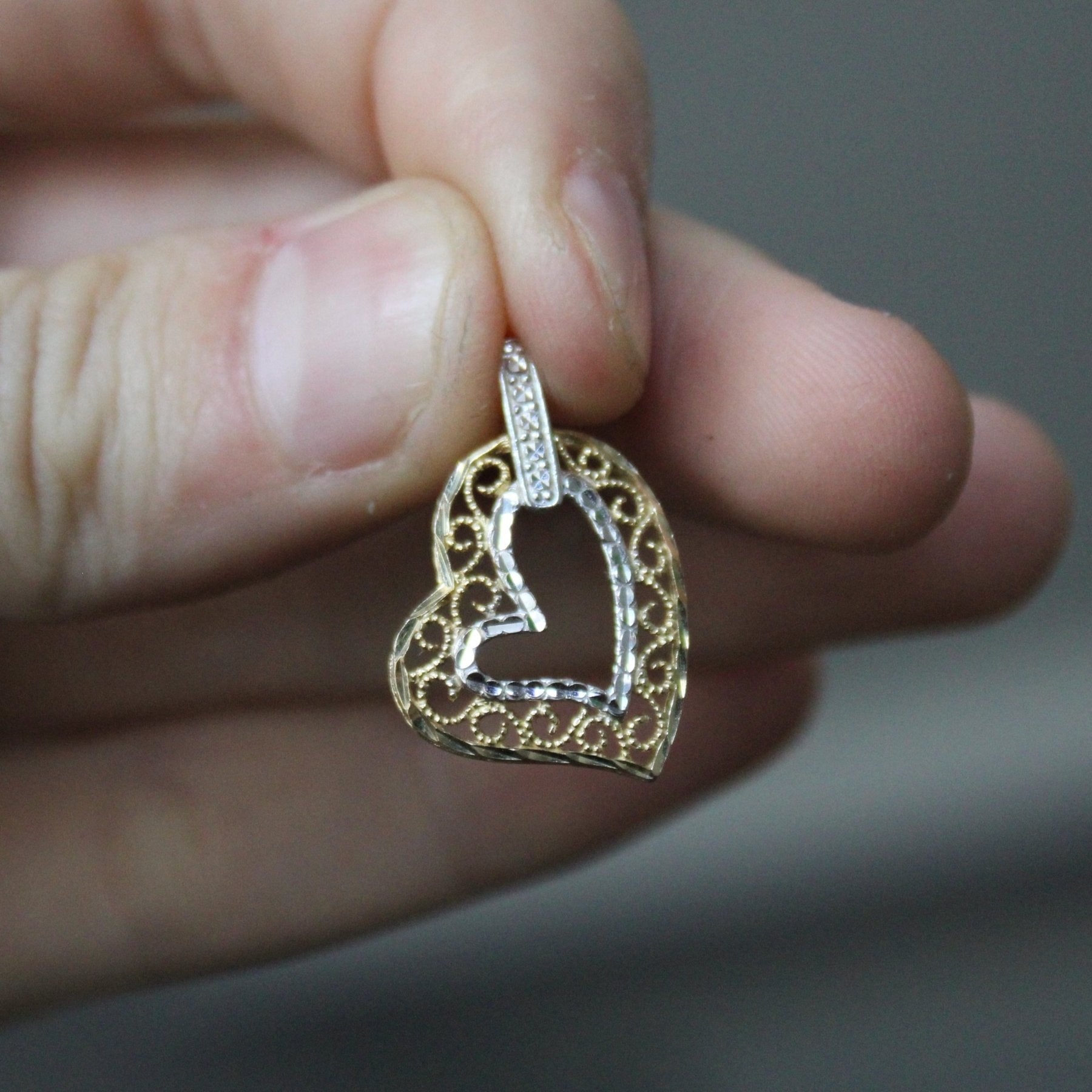 10k Duo Tone Gold Heart Pendant | - 100 Ways