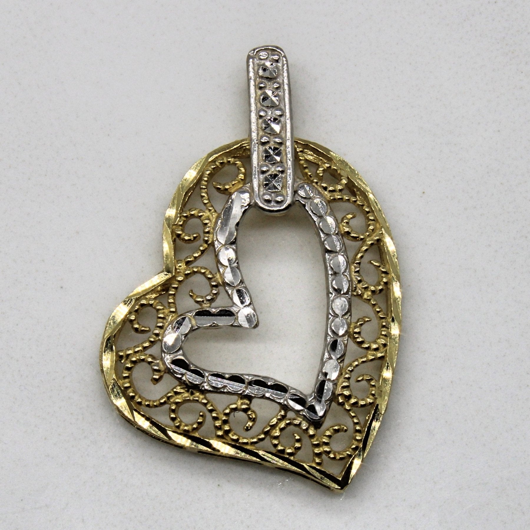 10k Duo Tone Gold Heart Pendant | - 100 Ways