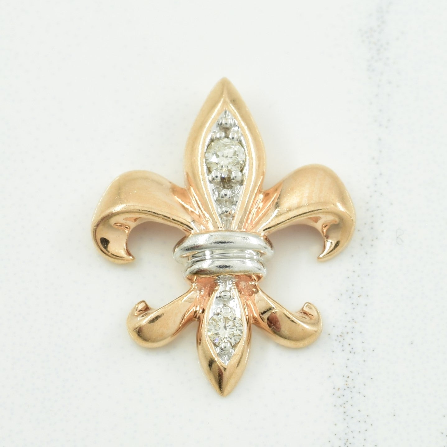 10k Fleur de Lis Diamond Pendant | 0.05ctw | - 100 Ways