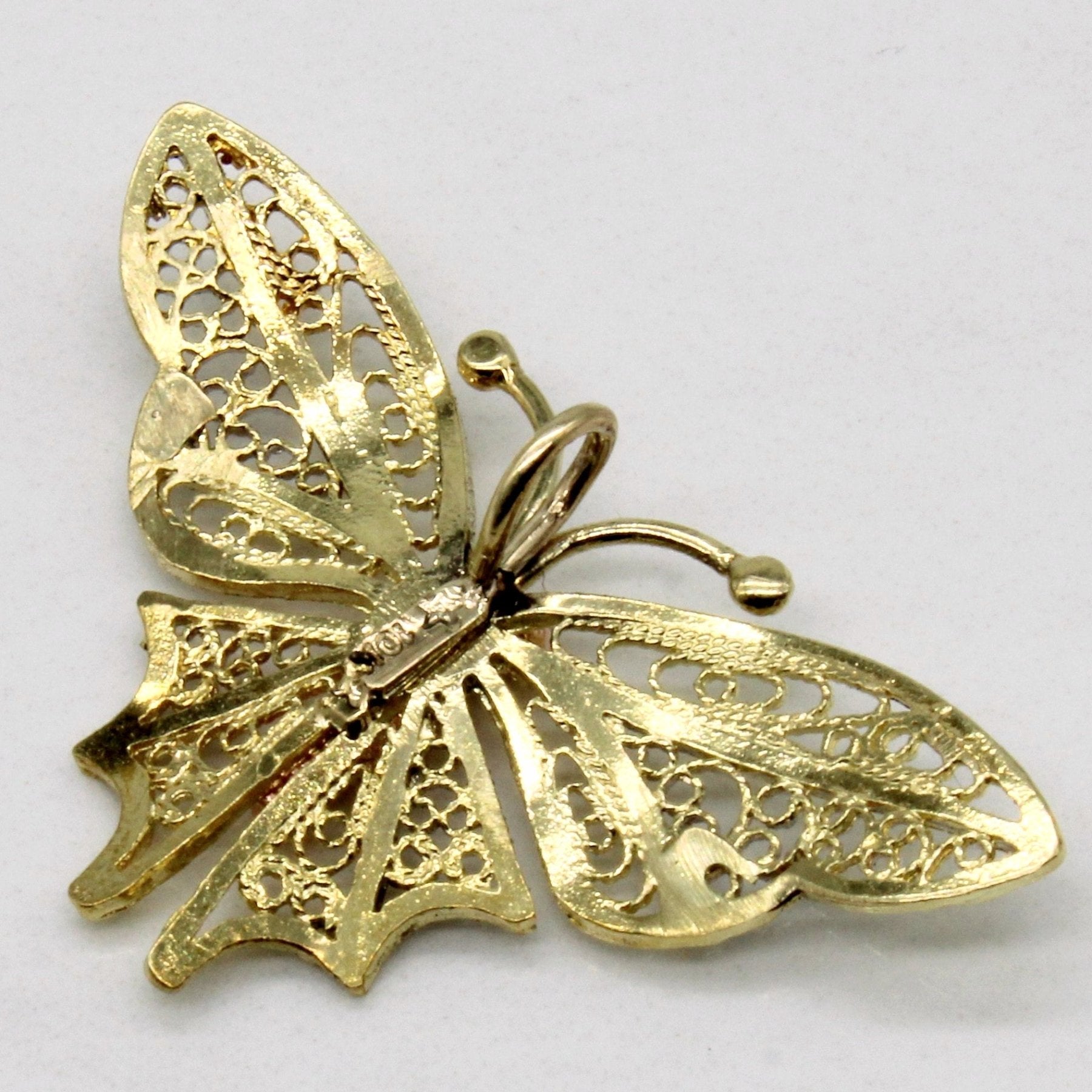 10k Multi Tone Gold Butterfly Pendant - 100 Ways