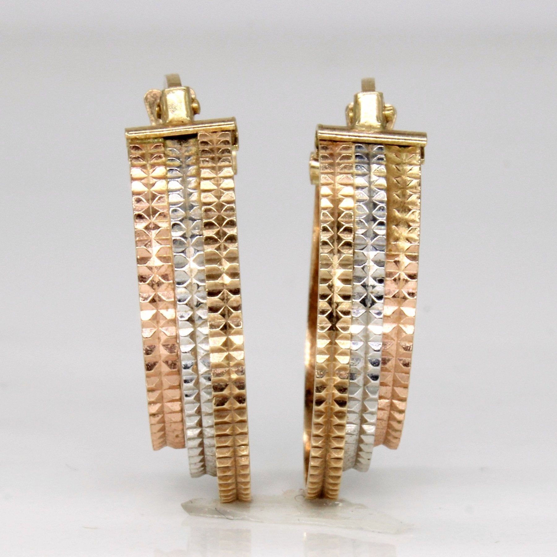10k Multi Tone Gold Hoop Earrings - 100 Ways