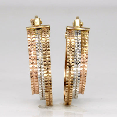 10k Multi Tone Gold Hoop Earrings