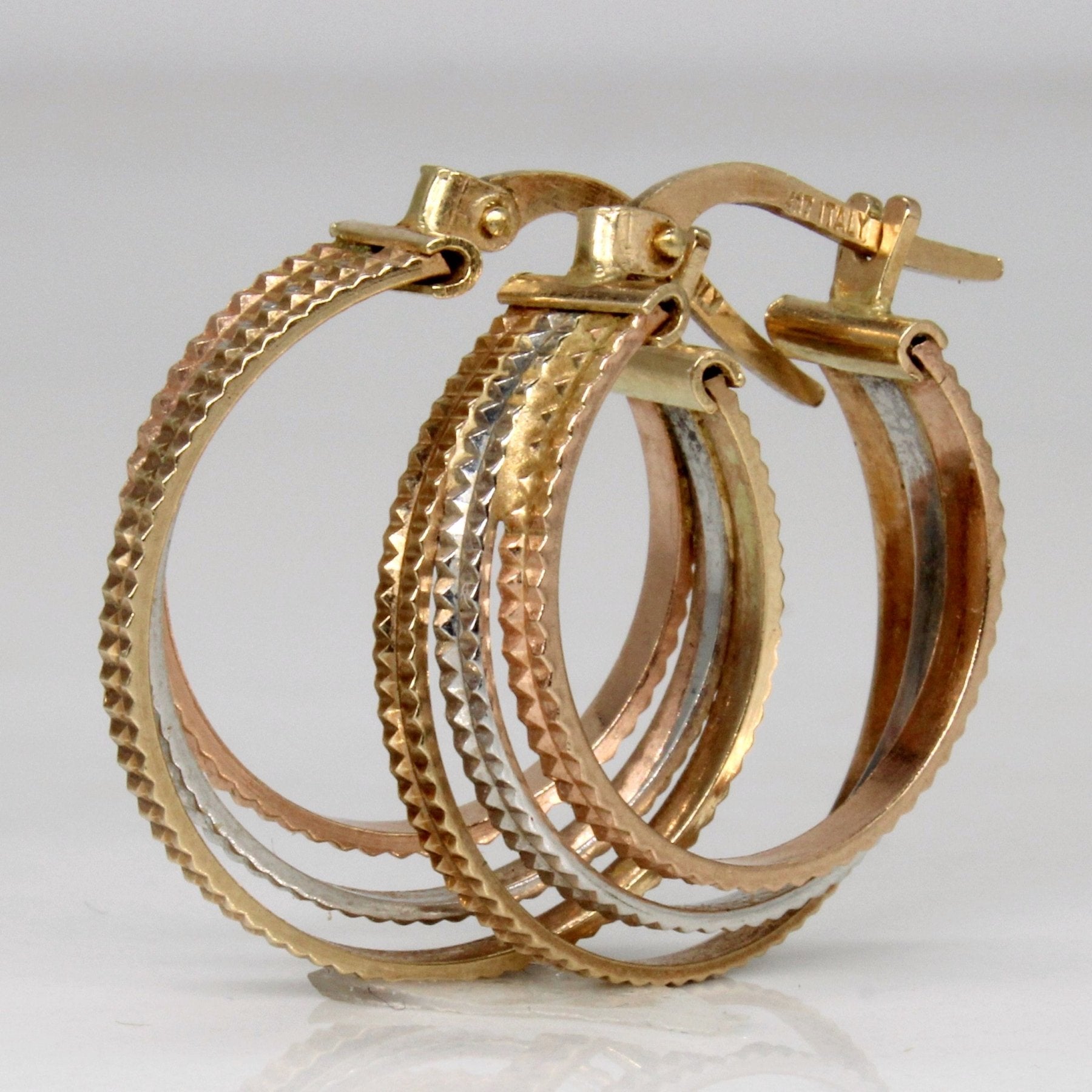 10k Multi Tone Gold Hoop Earrings - 100 Ways