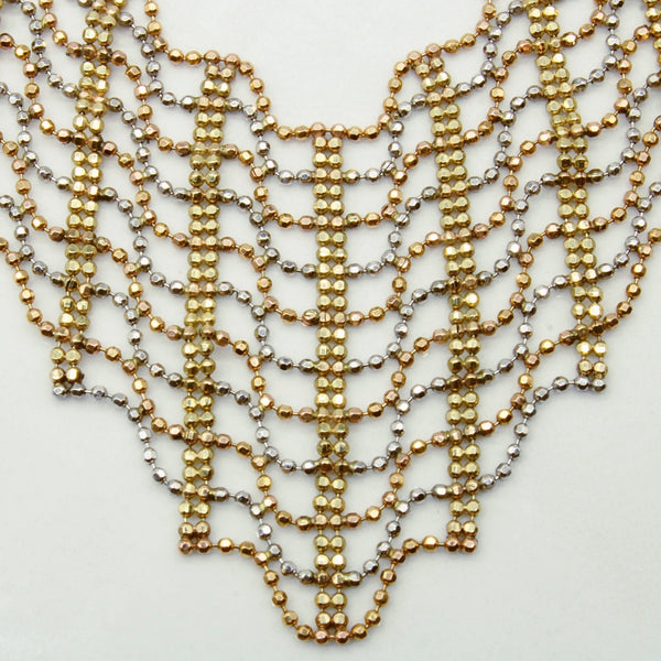 10k Multi Tone Gold Woven Necklace | 17