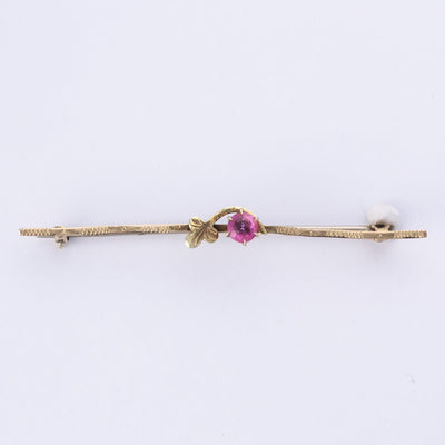 10k Round Paste Glass Brooch | 0.25ct