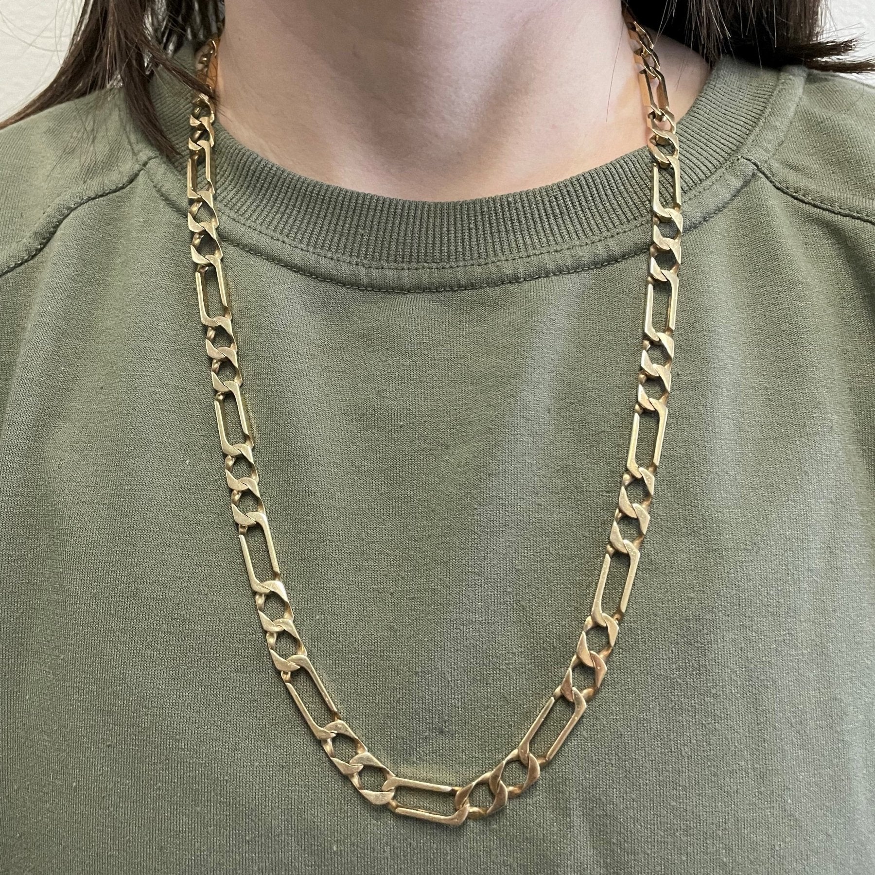 10k Square Figaro Link Chain | 25" | - 100 Ways