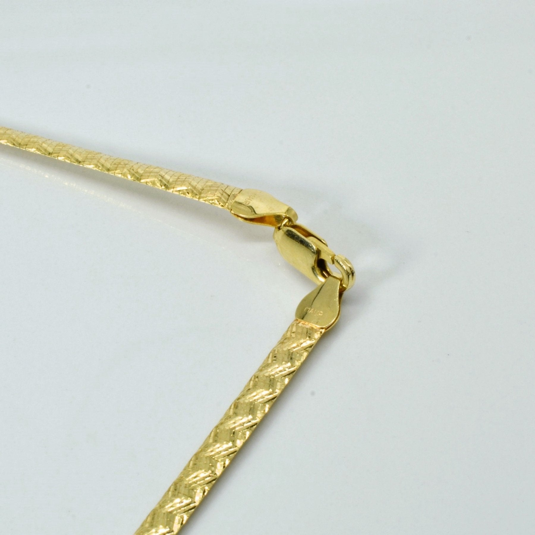 10k Textured Gold Snake Chain | 16"| - 100 Ways