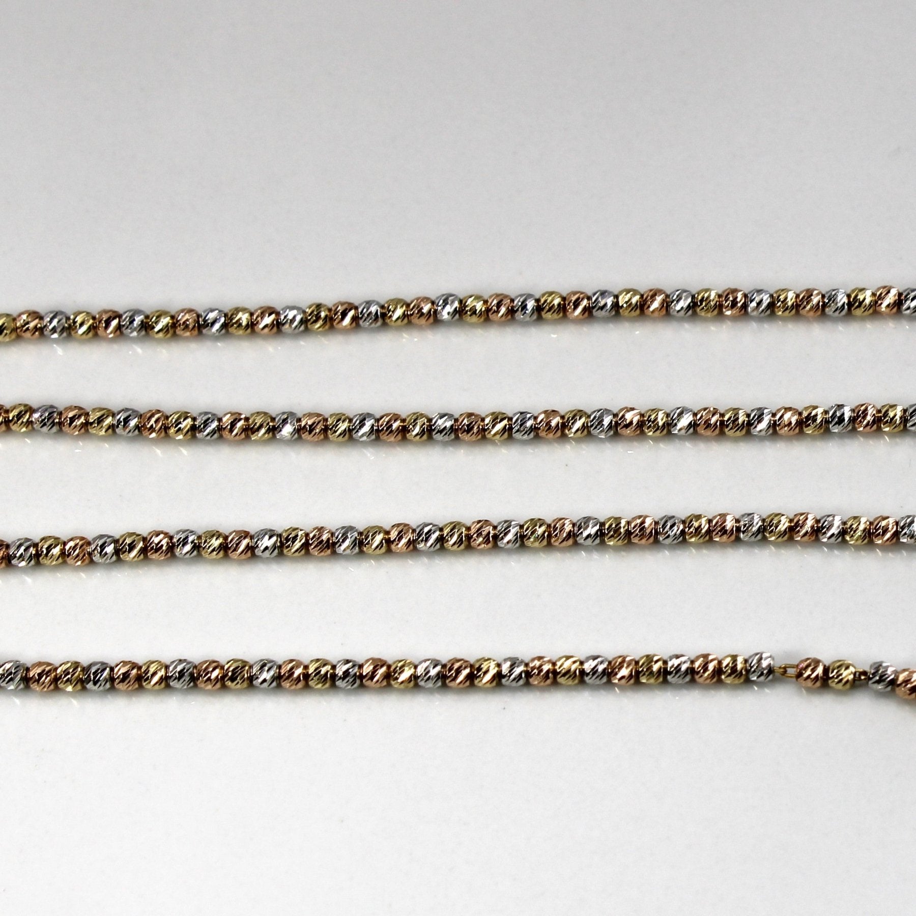 10k Tri Tone Gold Beaded Chain | 18"| - 100 Ways