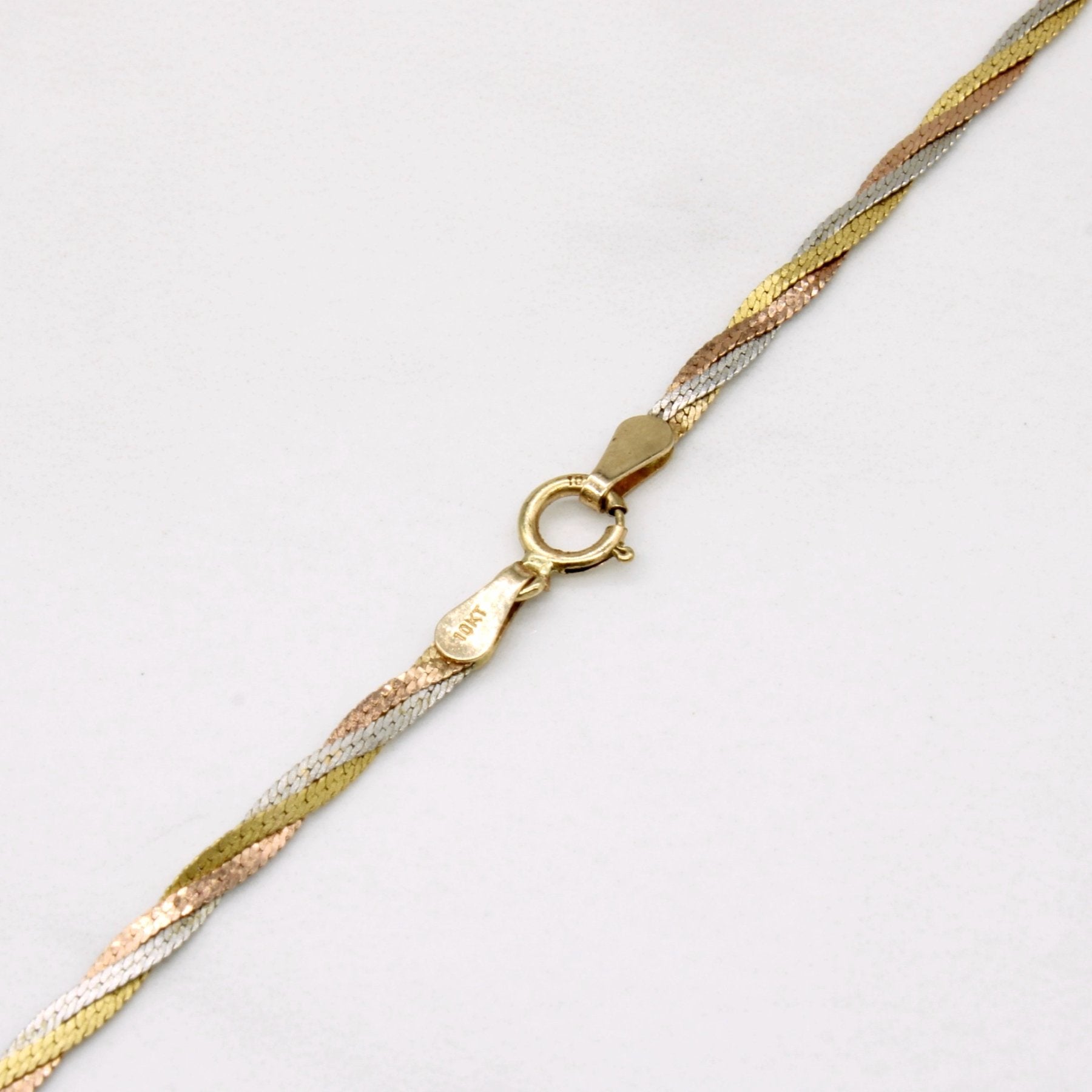 10k Tri Tone Gold Braided Chain | 18
