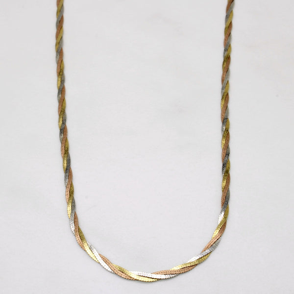 10k Tri Tone Gold Braided Chain | 18