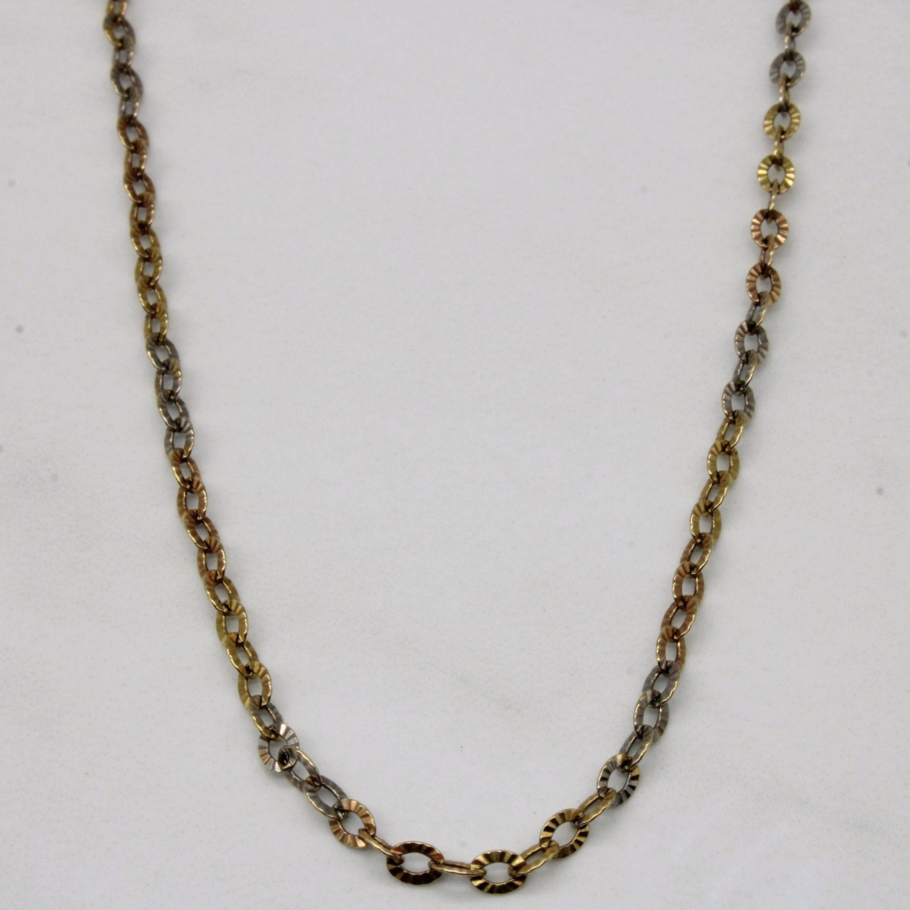 10k Tri Tone Gold Circle Link Chain | 30" | - 100 Ways