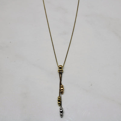 10k Tri Tone Gold Drop Necklace | 17