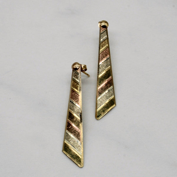 10k Tri Tone Gold Earrings