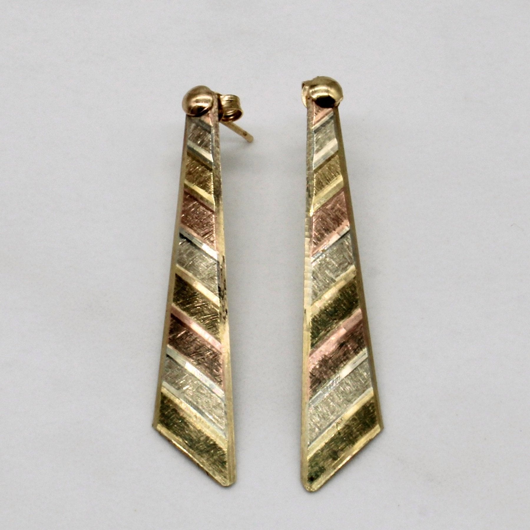 10k Tri Tone Gold Earrings - 100 Ways