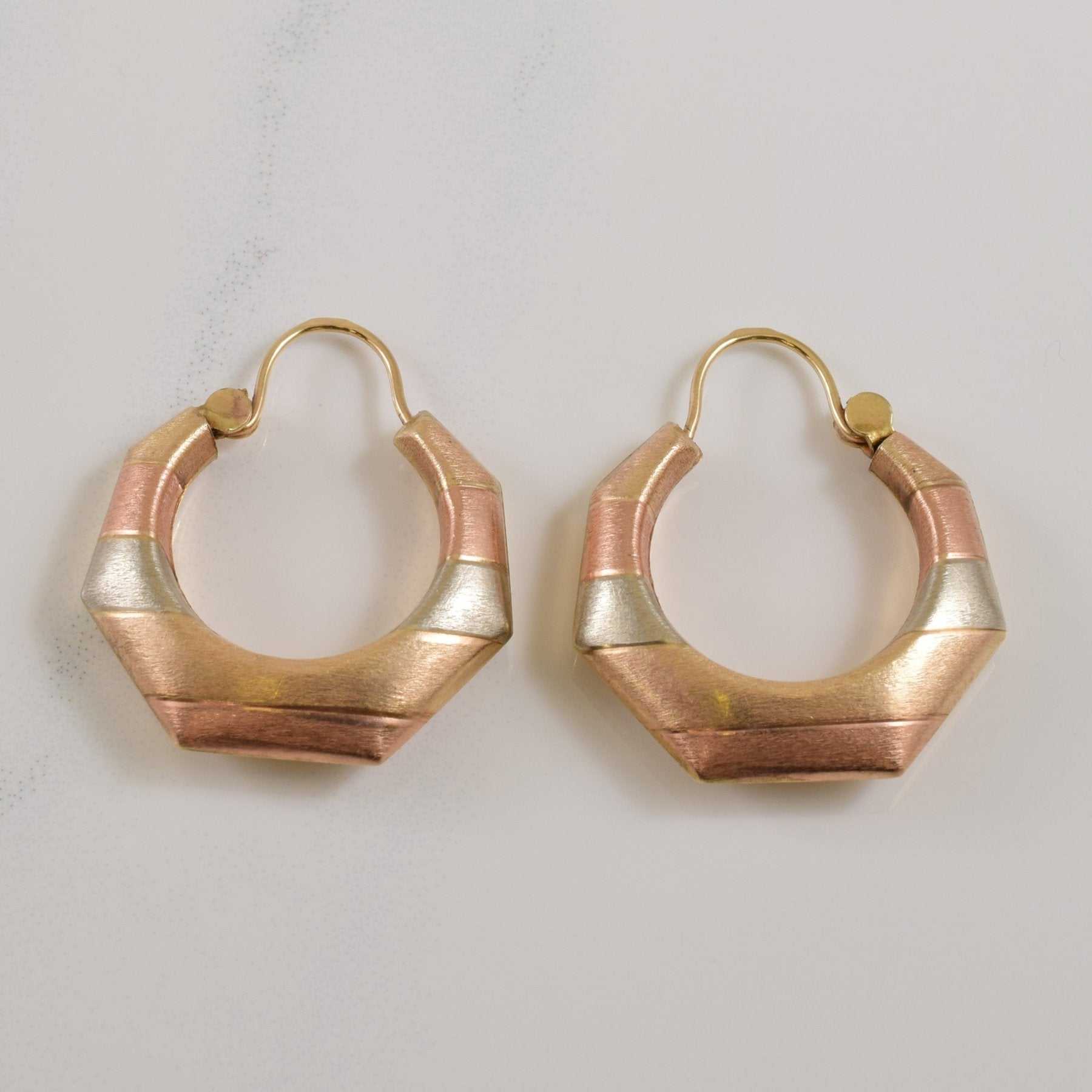 10k Tri Tone Gold Hoop Earrings | - 100 Ways