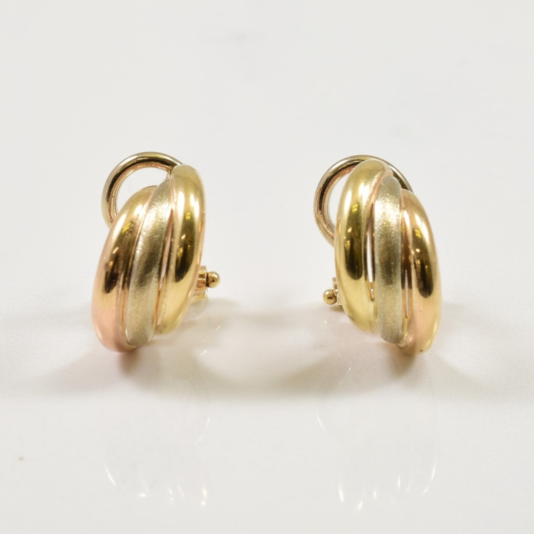 10k Tri Tone Gold Huggie Earrings - 100 Ways