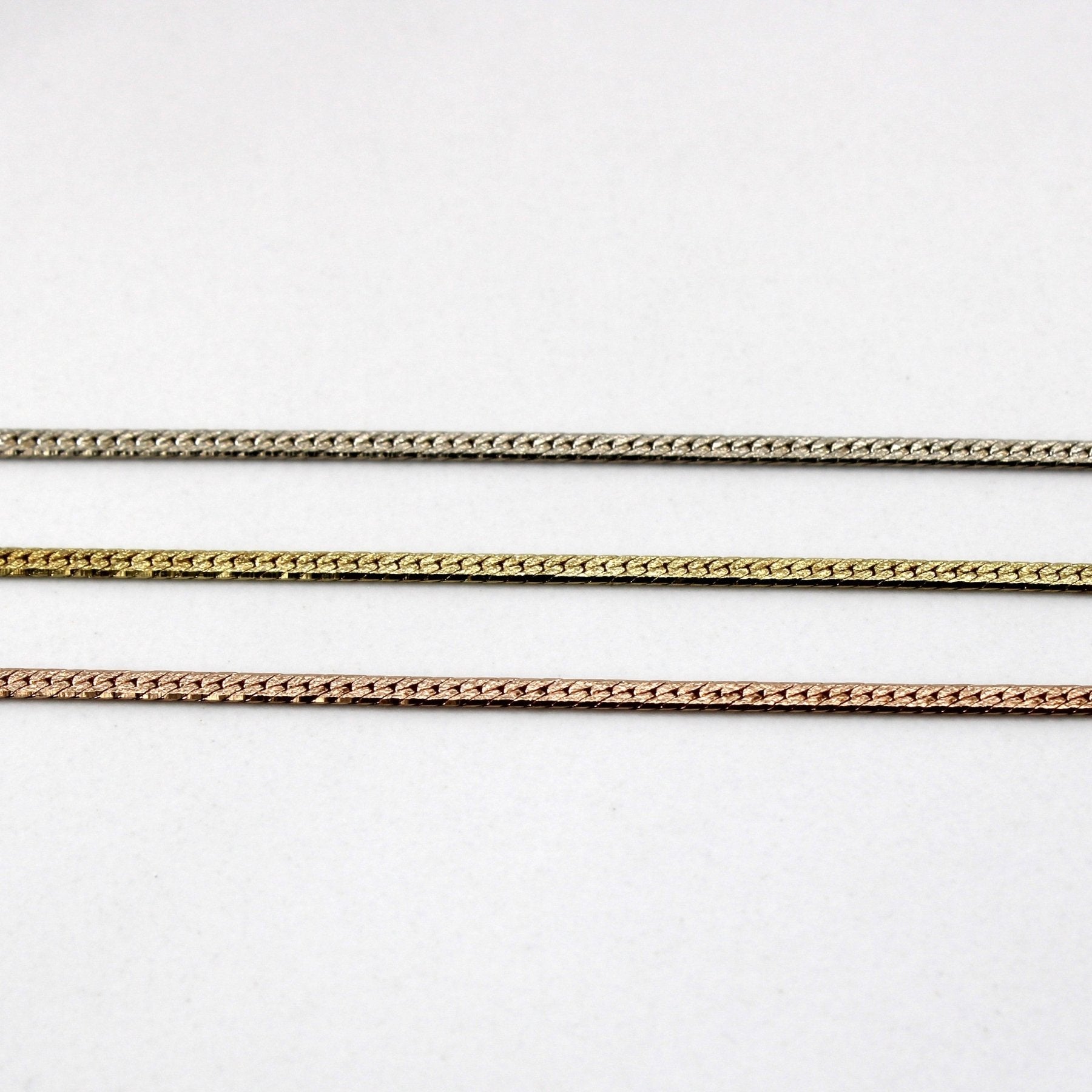 10k Tri Tone Gold Multi Layer Chain Necklace | 16
