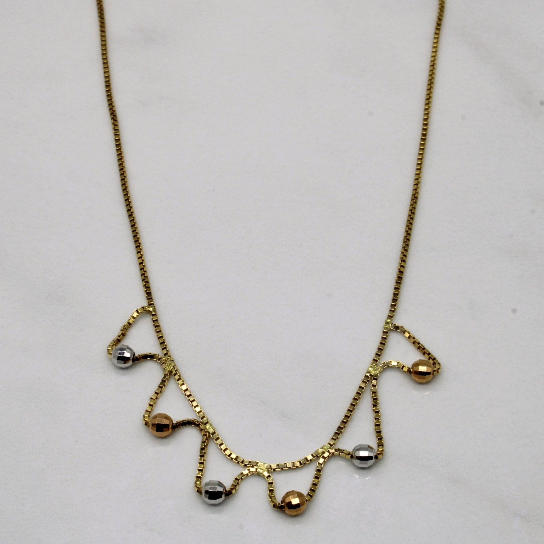 10k Tri Tone Gold Necklace | 16" | - 100 Ways