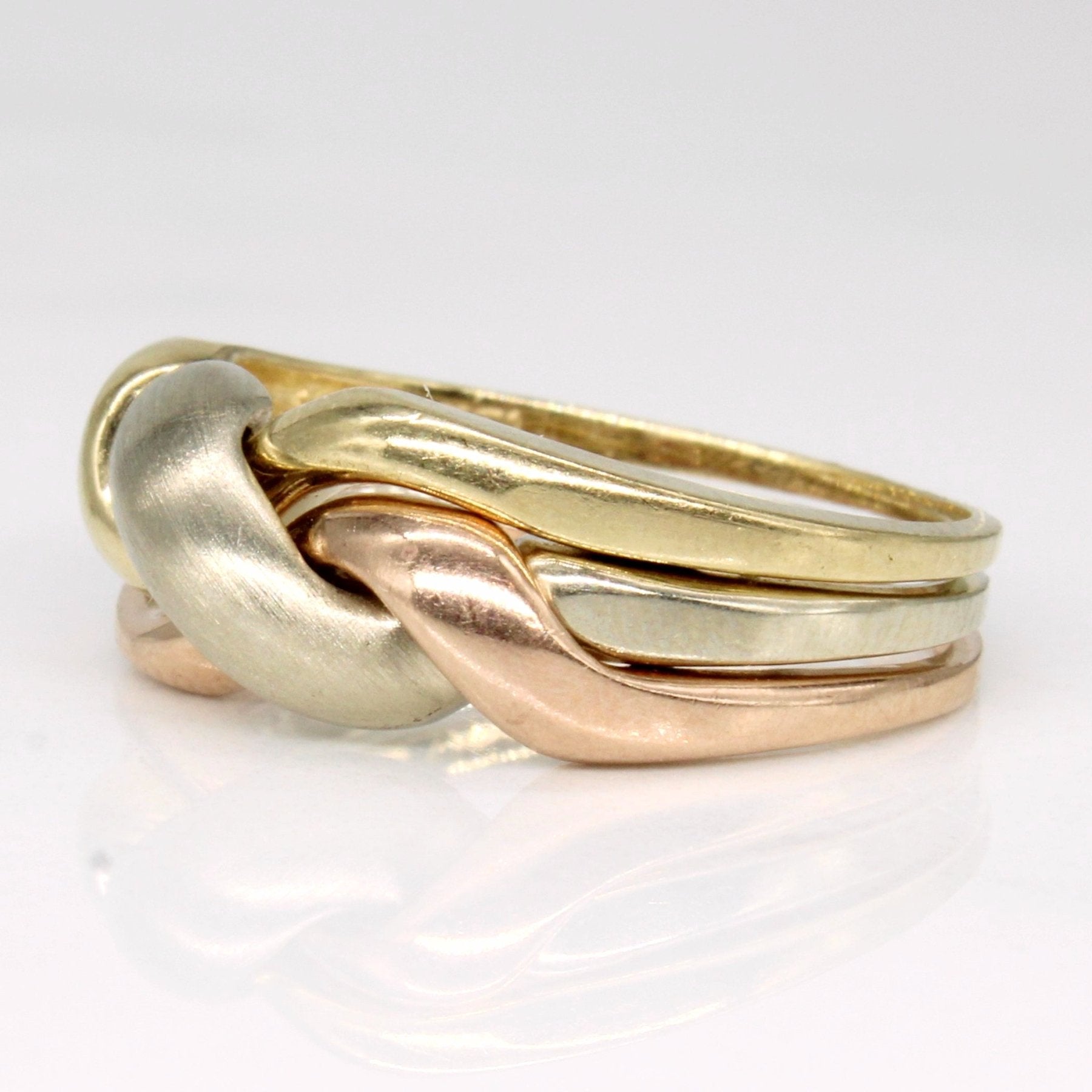 10k Tri Tone Gold Puzzle Ring | SZ 5.75 | - 100 Ways