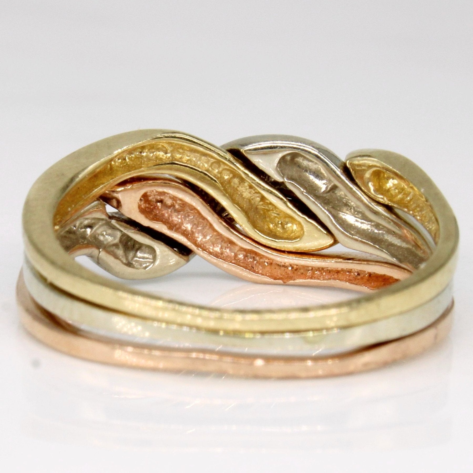 10k Tri Tone Gold Puzzle Ring | SZ 5.75 | - 100 Ways