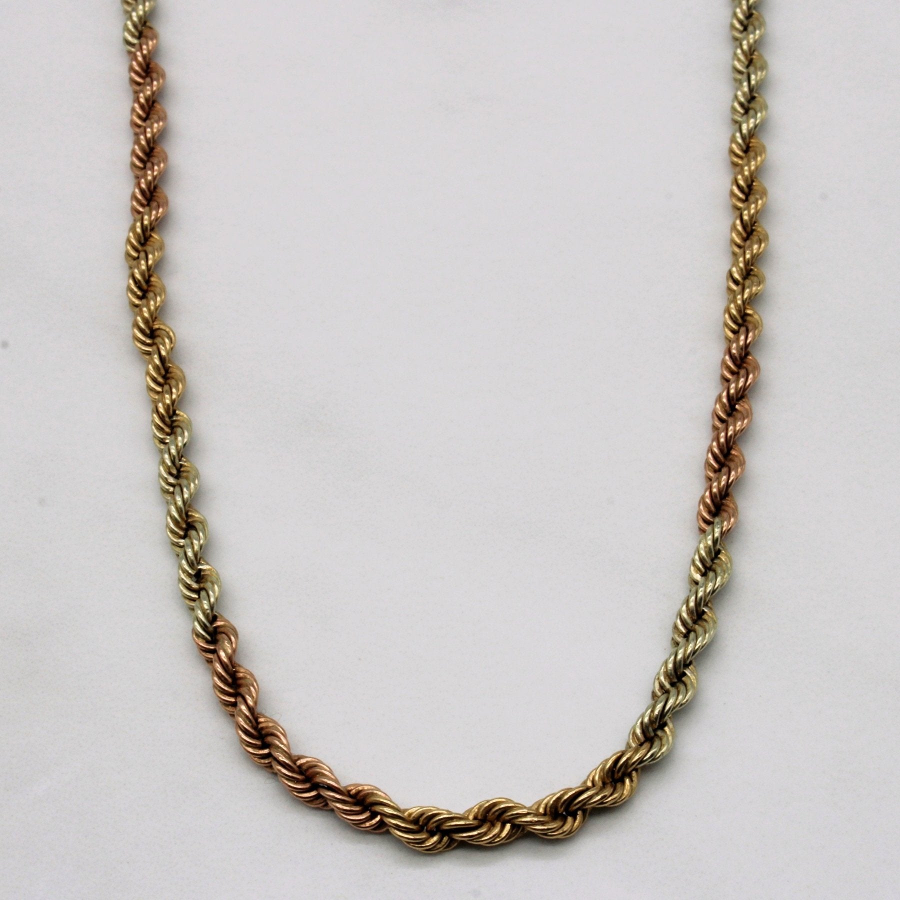 10k Tri Tone Gold Rope Chain | 16
