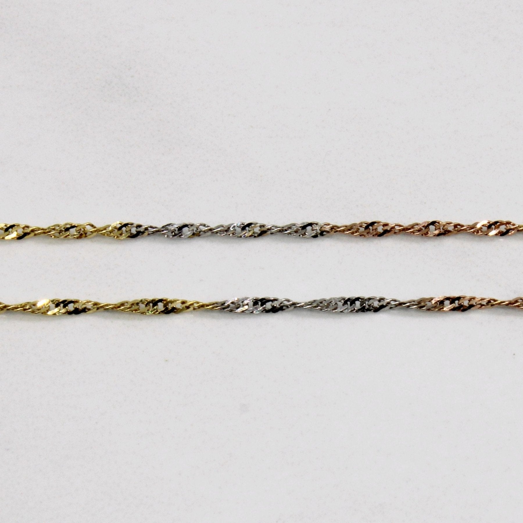 10k Tri Tone Gold Rope Chain | 18