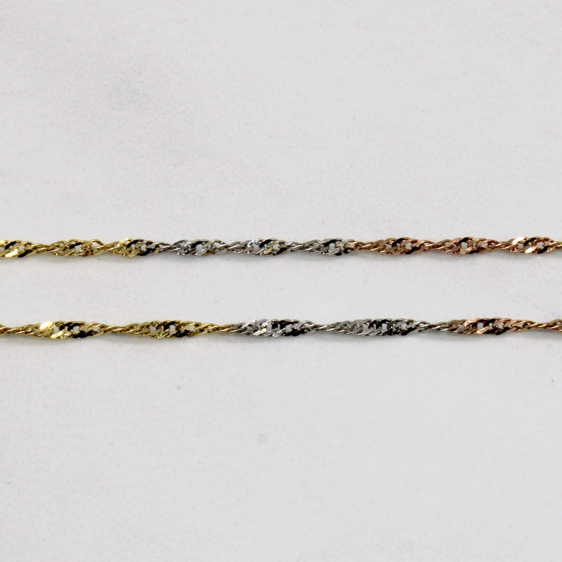 Tri Gold Rope Weave 10k Tri Tone Gold Rope Chain | 18