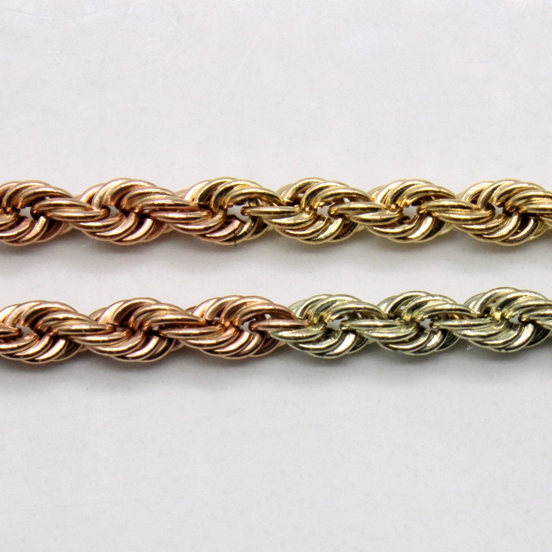10k Tri Tone Gold Rope Chain | 24