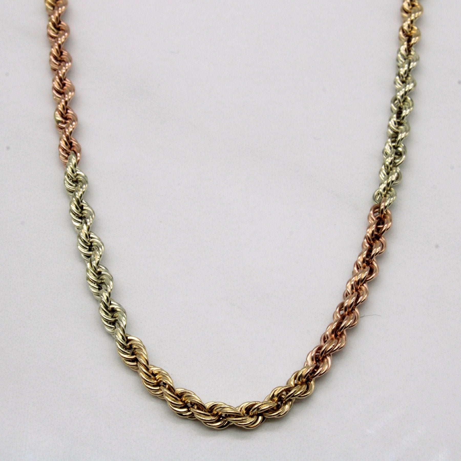 10k Tri Tone Gold Rope Chain | 24" | - 100 Ways