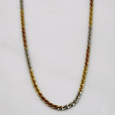 10k Tri Tone Gold Wheat Chain | 18
