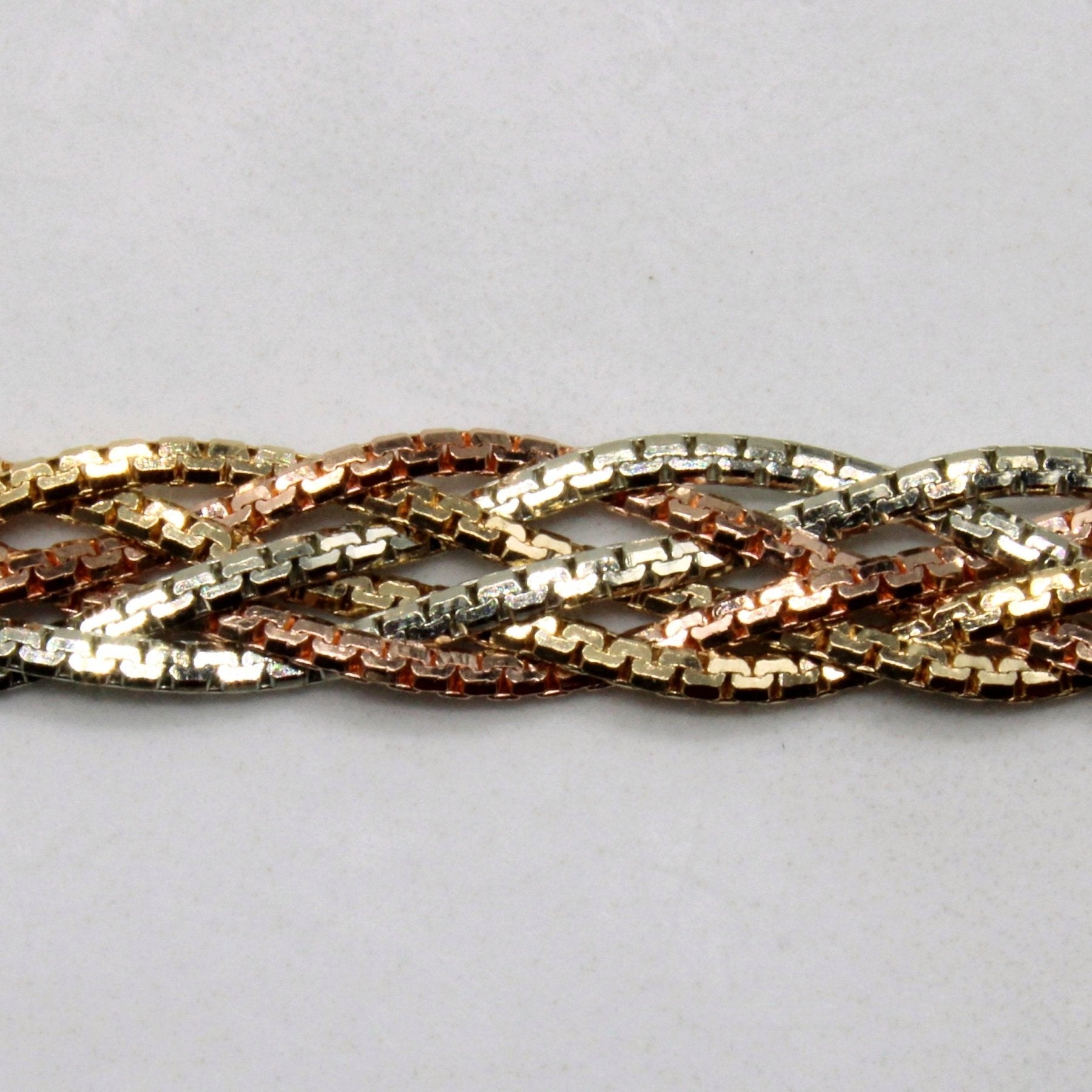 10k Tri Tone Gold Woven Chain | 18