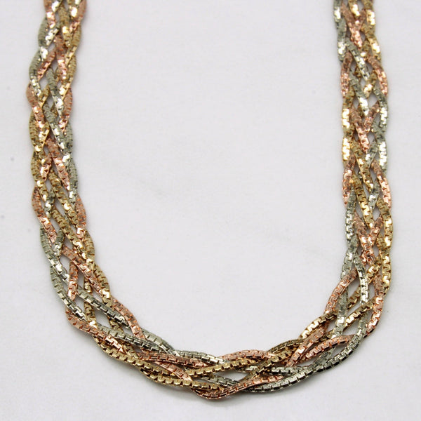 10k Tri Tone Gold Woven Chain | 18