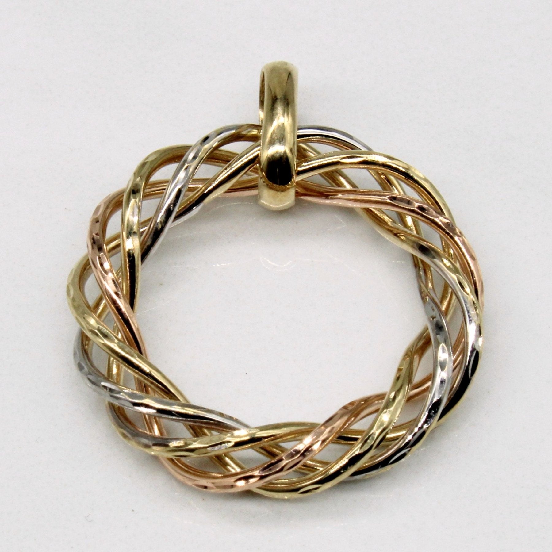 10k Tri Tone Gold Wreath Pendant - 100 Ways