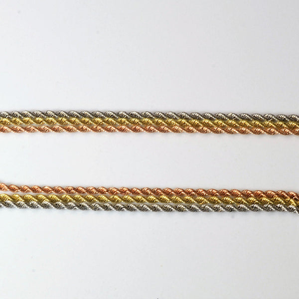 10k Tri Tone Rope Chain | 17