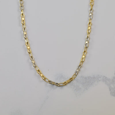 10k Two Tone Fancy Link Chain | 19