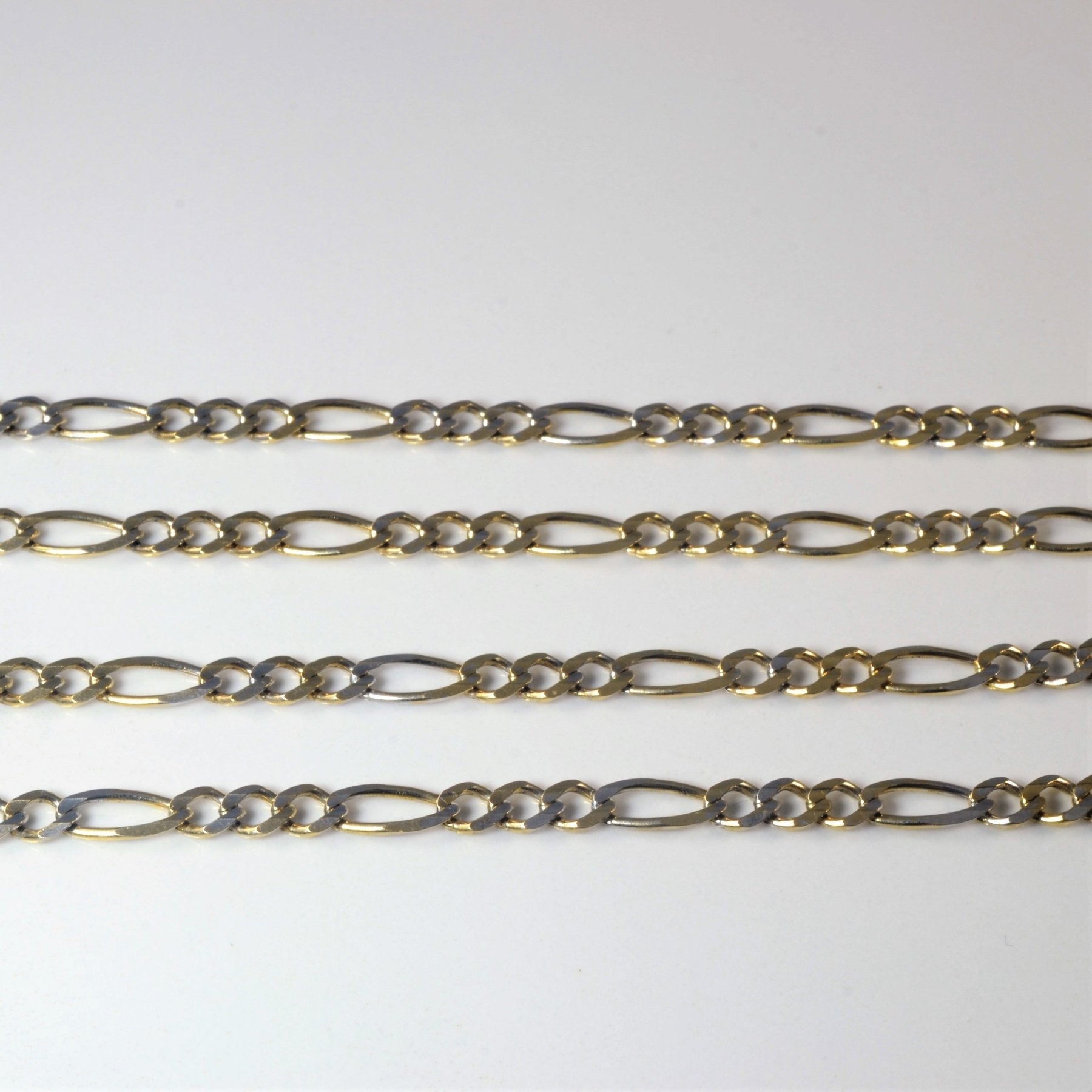 10k Two Tone Figaro Chain | 24" | - 100 Ways