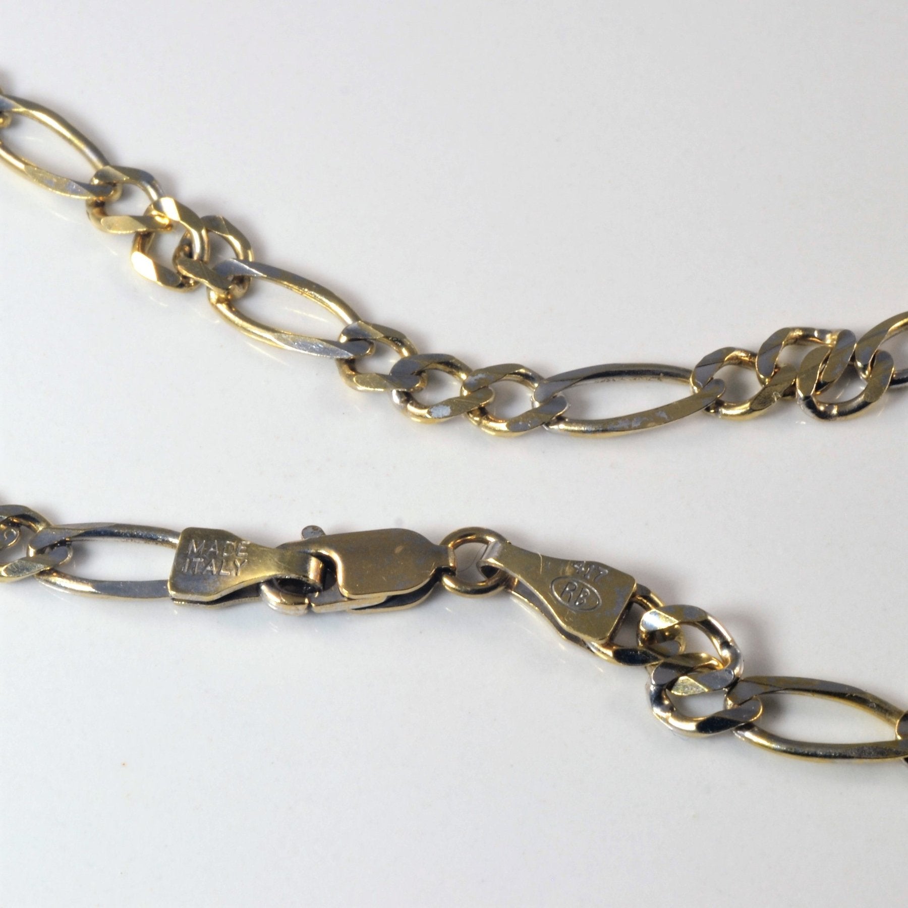 10k Two Tone Figaro Chain | 24" | - 100 Ways