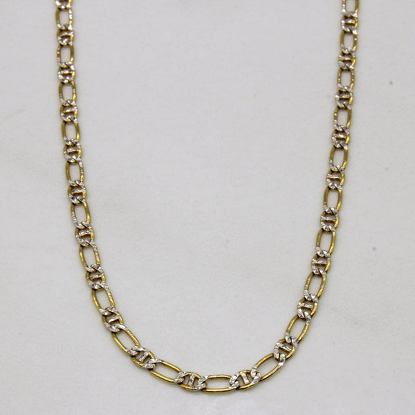 10k Two Tone Gold Anchor Link Chain | 16