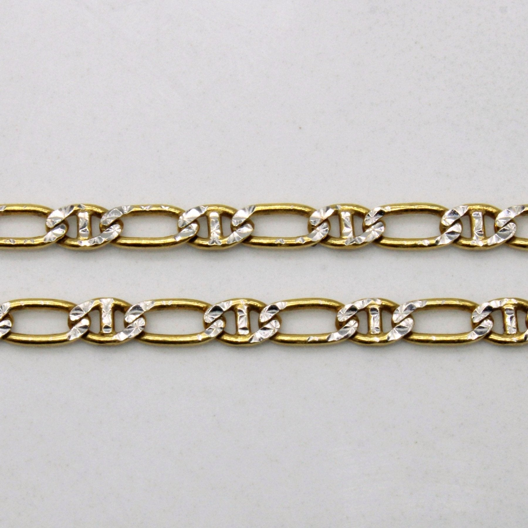 10k Two Tone Gold Anchor Link Chain | 16" | - 100 Ways