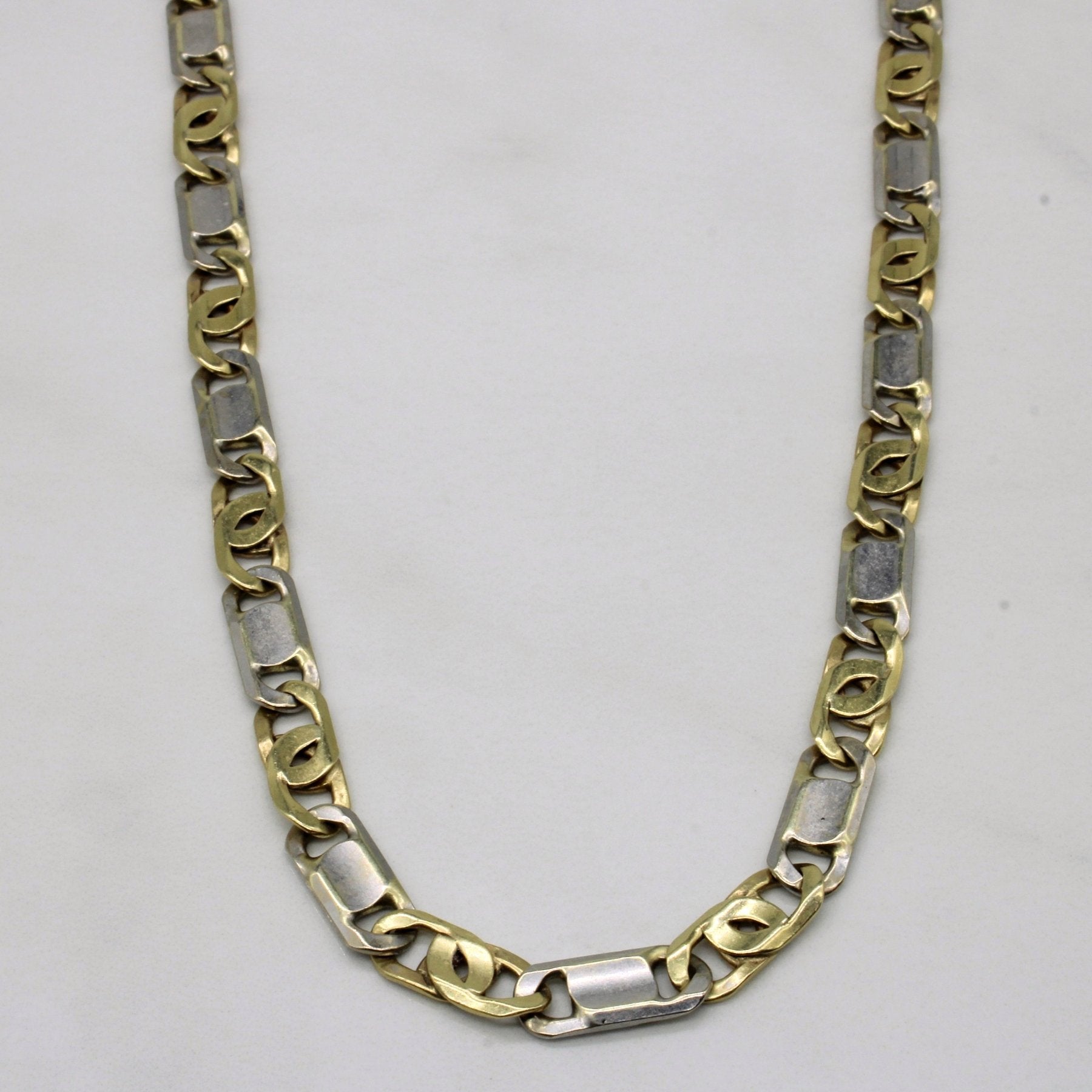 10k Two Tone Gold Anchor Link Chain | 26" | - 100 Ways