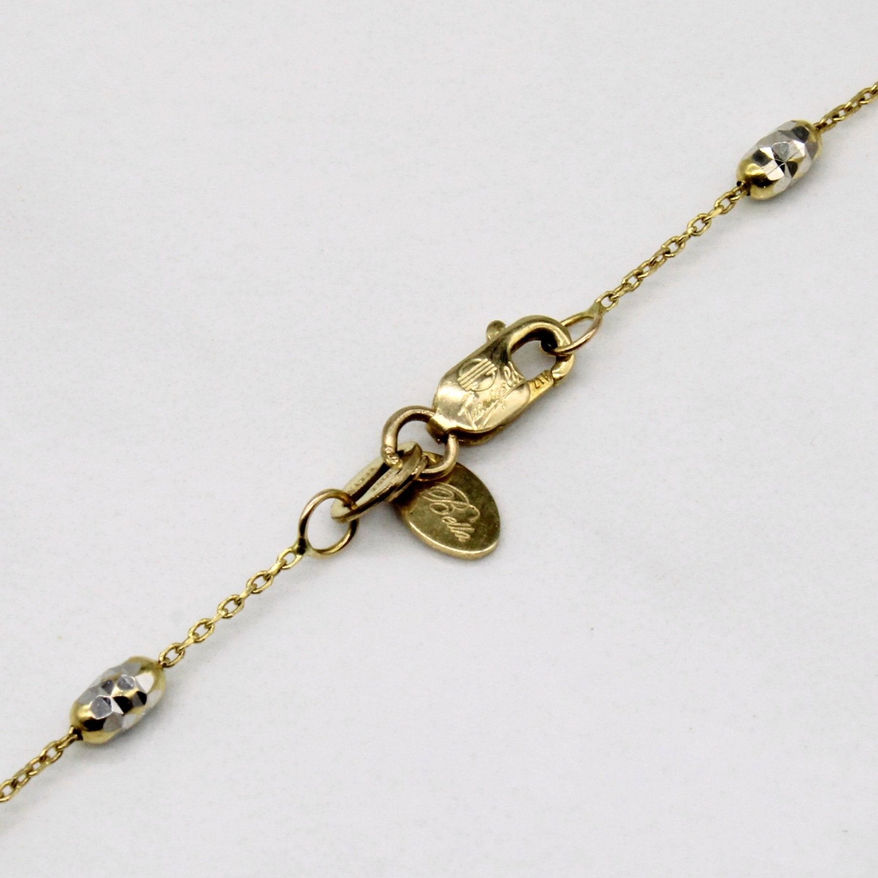 10k Two Tone Gold Anklet | 10
